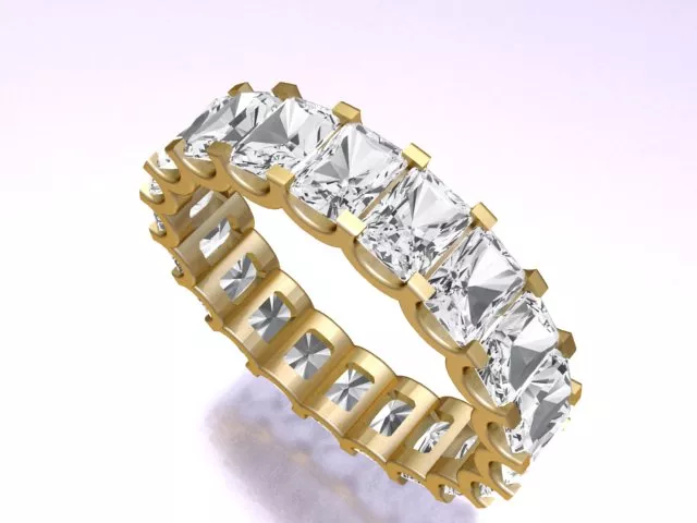 Radiant Cut Diamond Eternity Band 3D print model