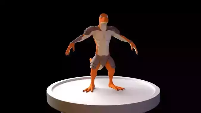 Lizard dinosaur Low-poly 3D model