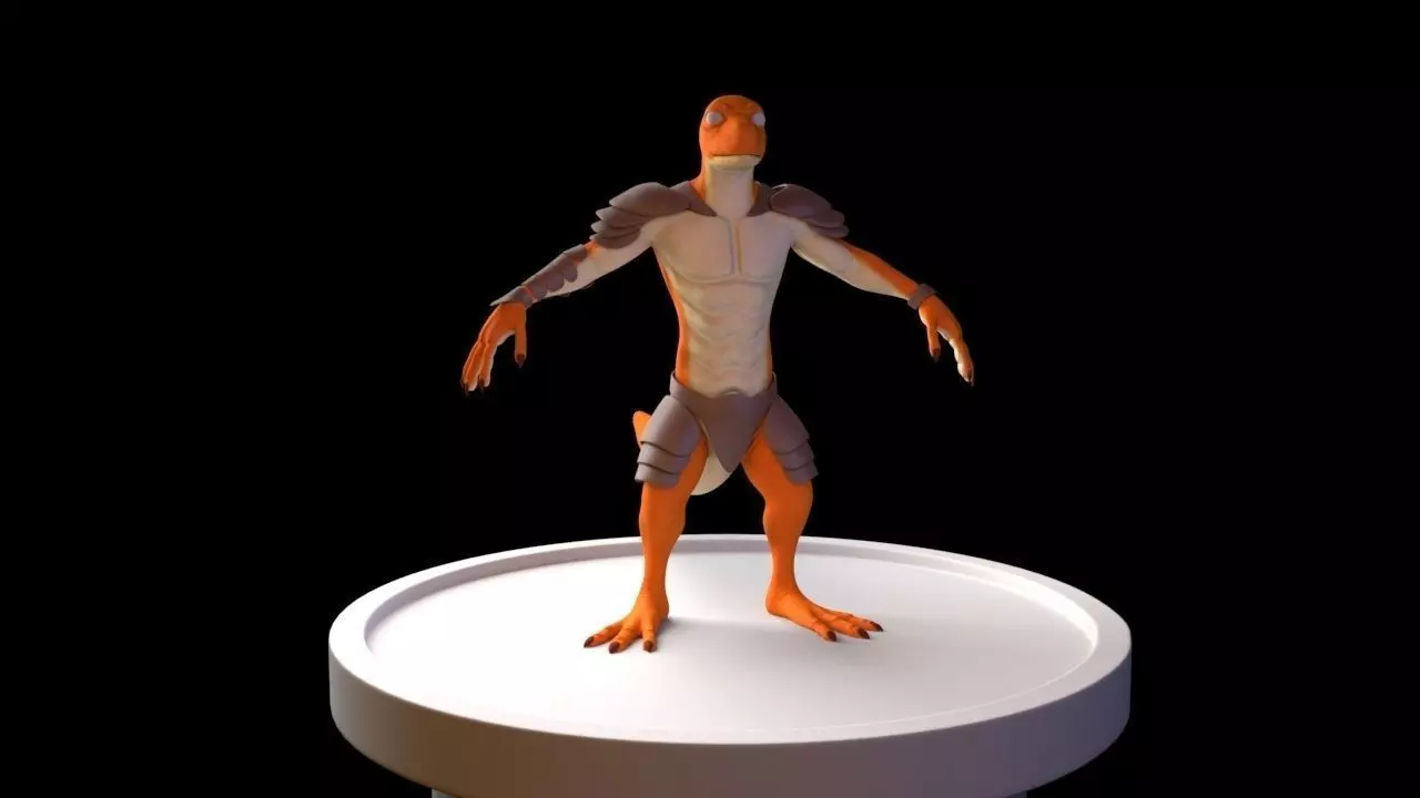 Lizard dinosaur Low-poly 3D model_0