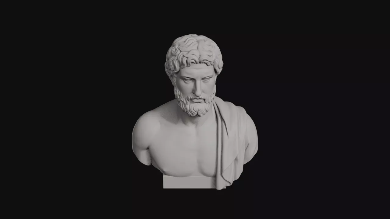 Thanatos Calm Bearded Death God Shoulder Drape Bust 3D print model