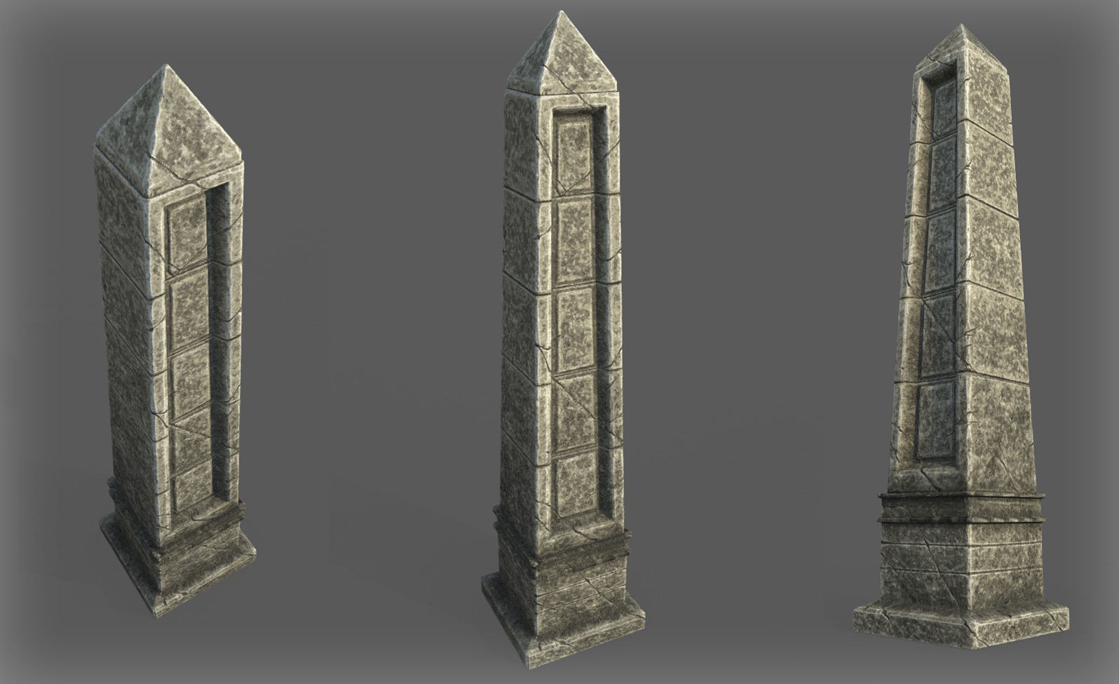 Low Poly Obelisk Low-poly 3D model_1