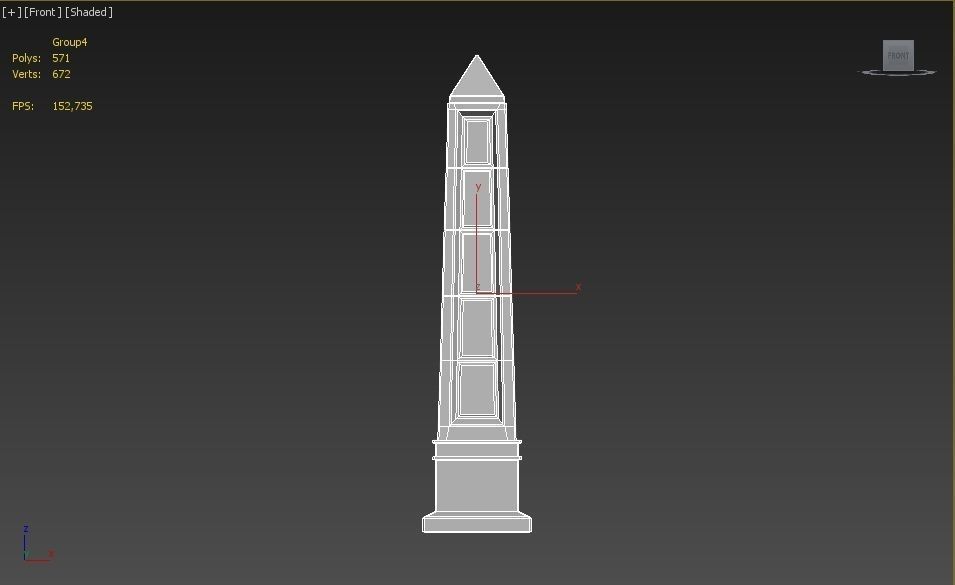 Low Poly Obelisk Low-poly 3D model_10