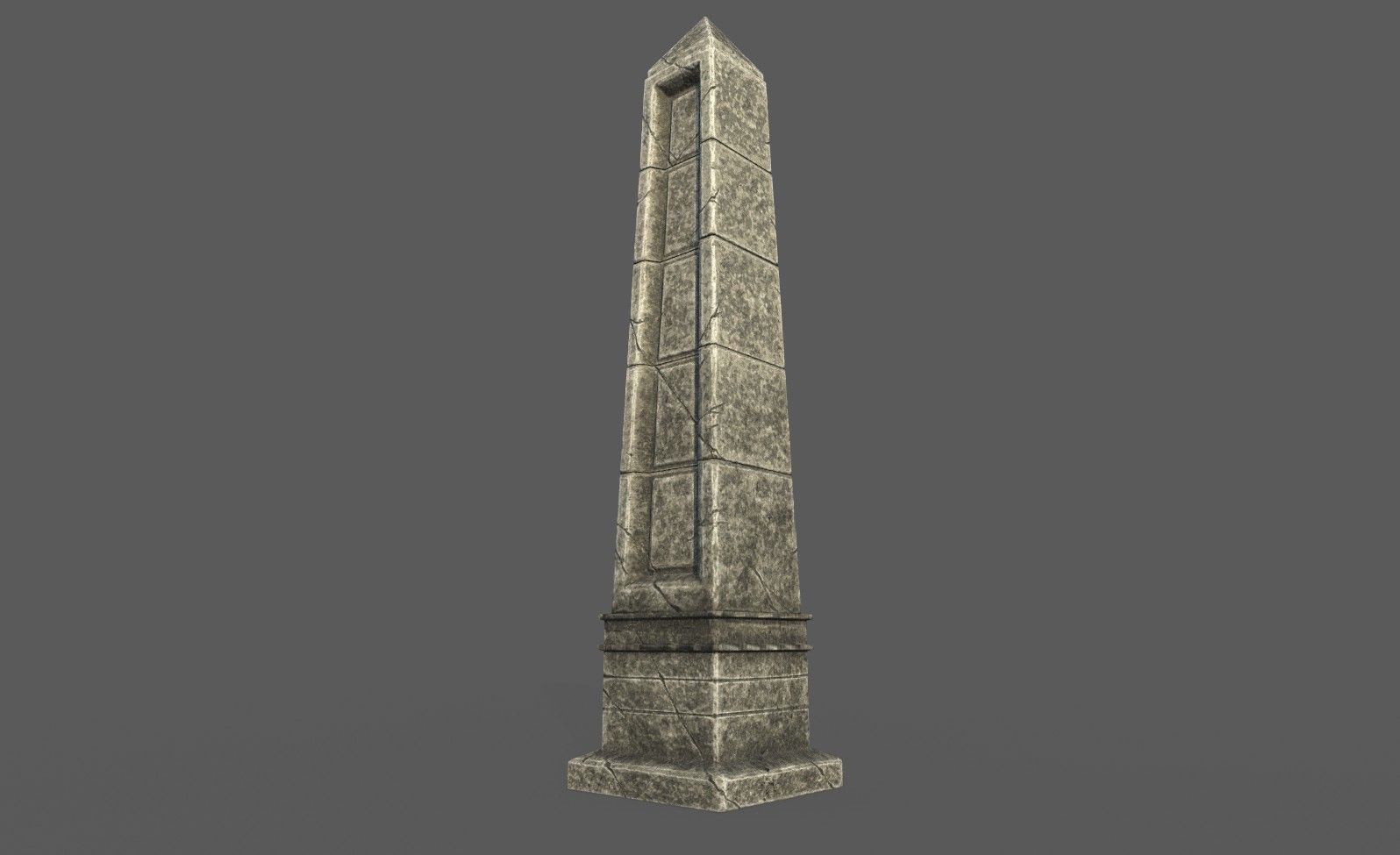 Low Poly Obelisk Low-poly 3D model_7