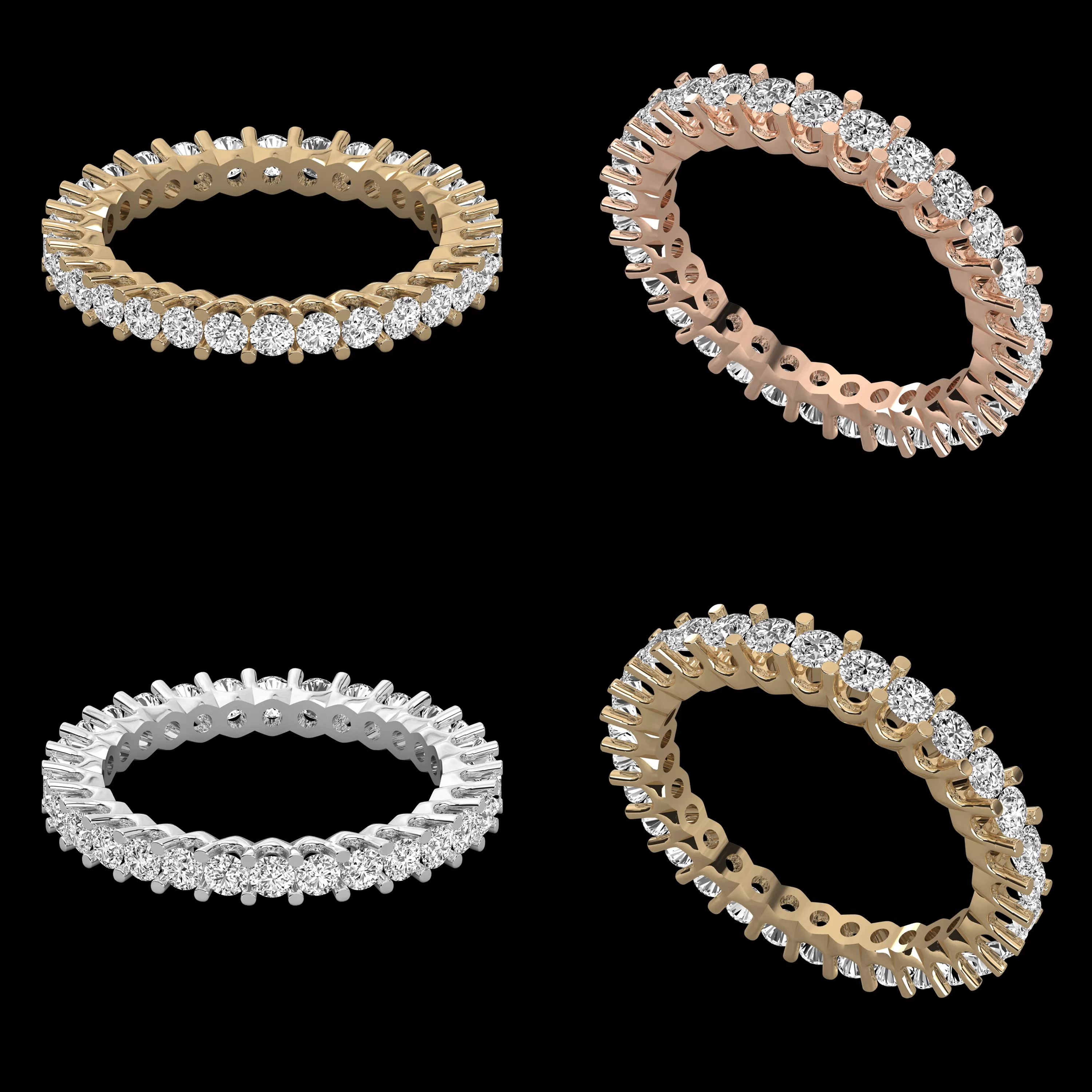 Diamond Eternity Band Ring 3D CAD Jewellery Design Model 3 3D print model