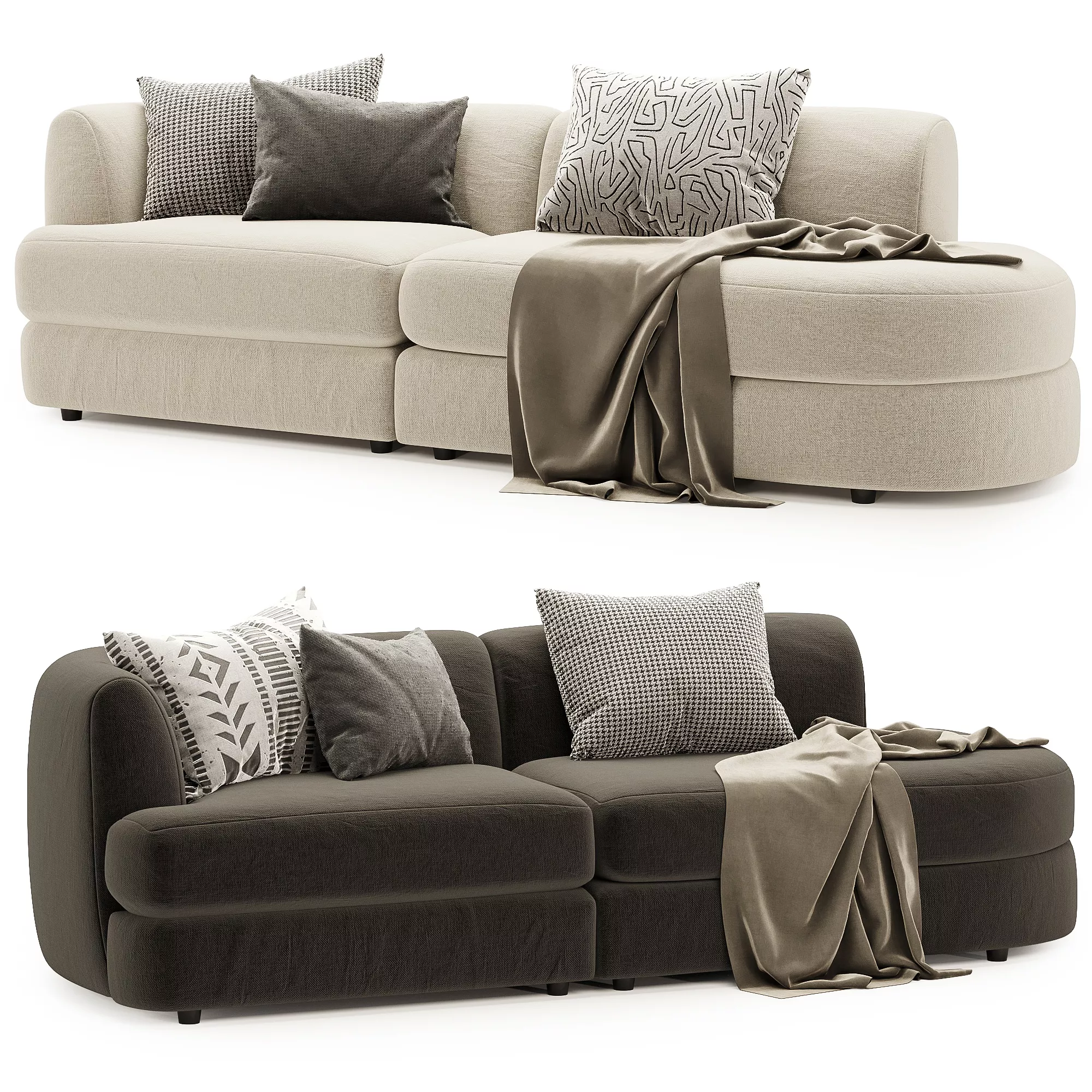 Sandro Sofa Chaise 3D model