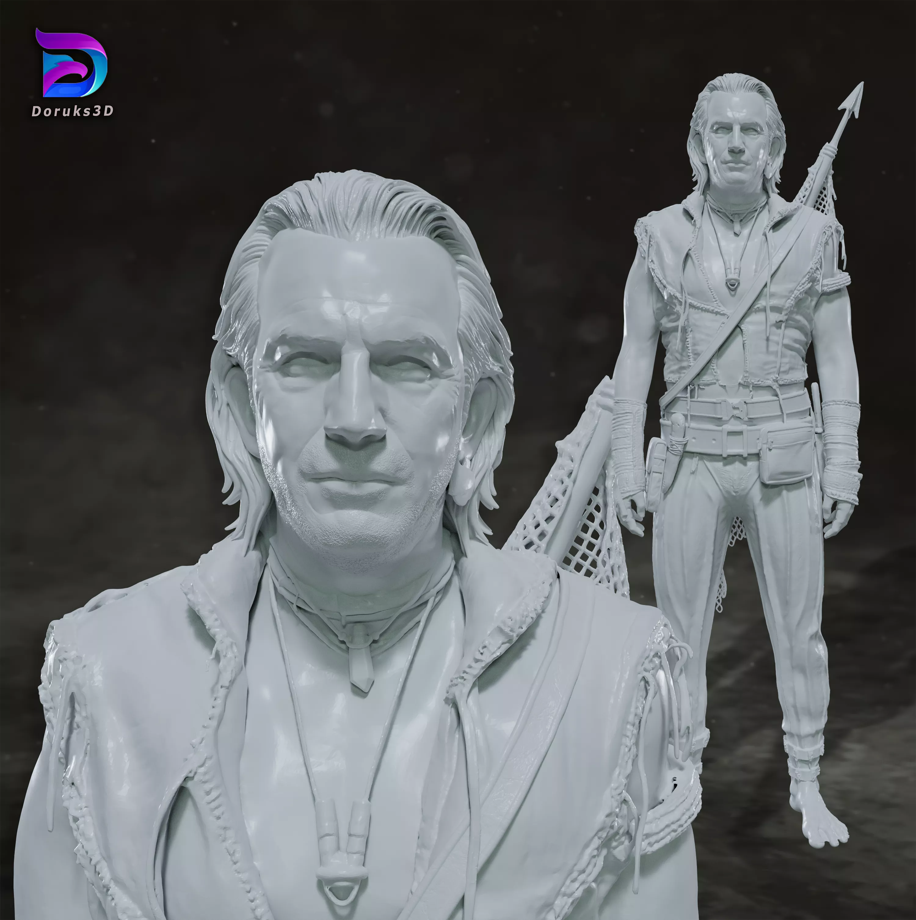 Waterworld Kevin Costner Action Figures Custom 3D print model 3D print model