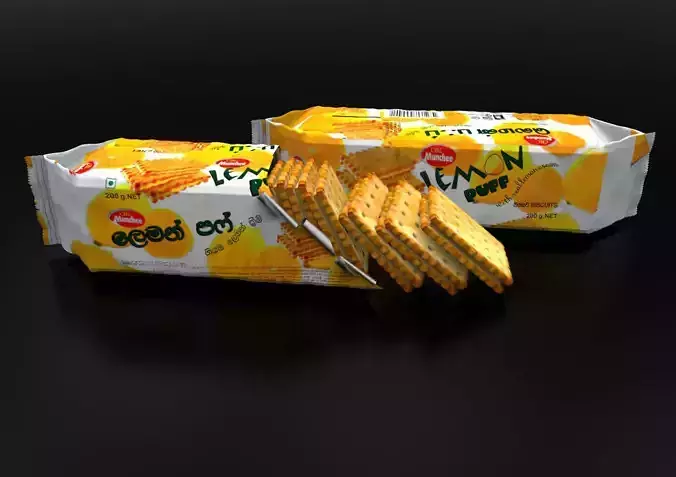 lemon puff biscuit Free low-poly 3D model