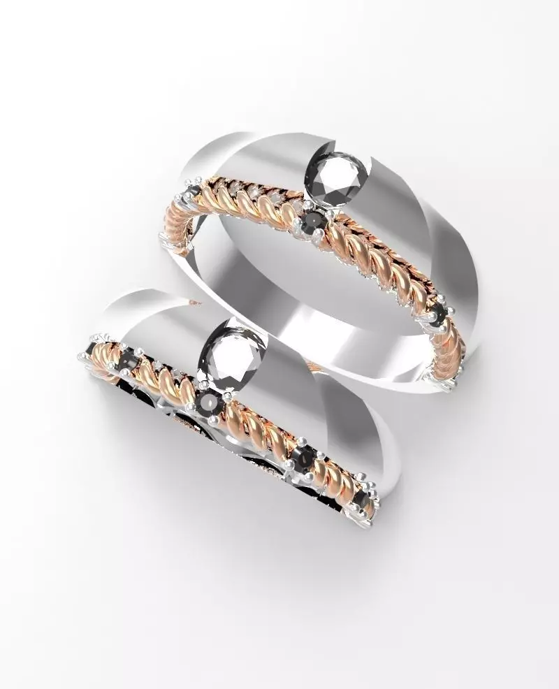 Twine wedding ring 3D print model