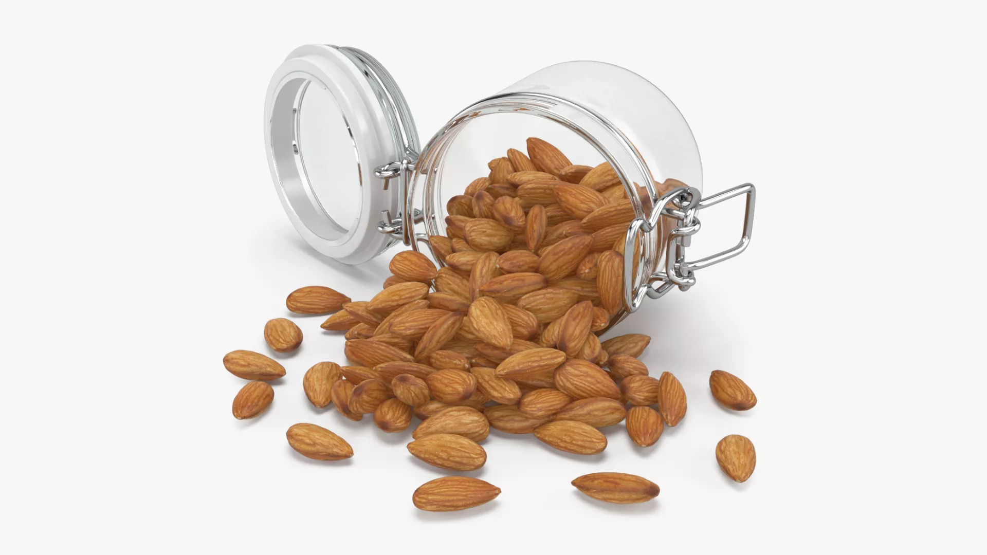 Almond Nuts Glass Jar 3D model