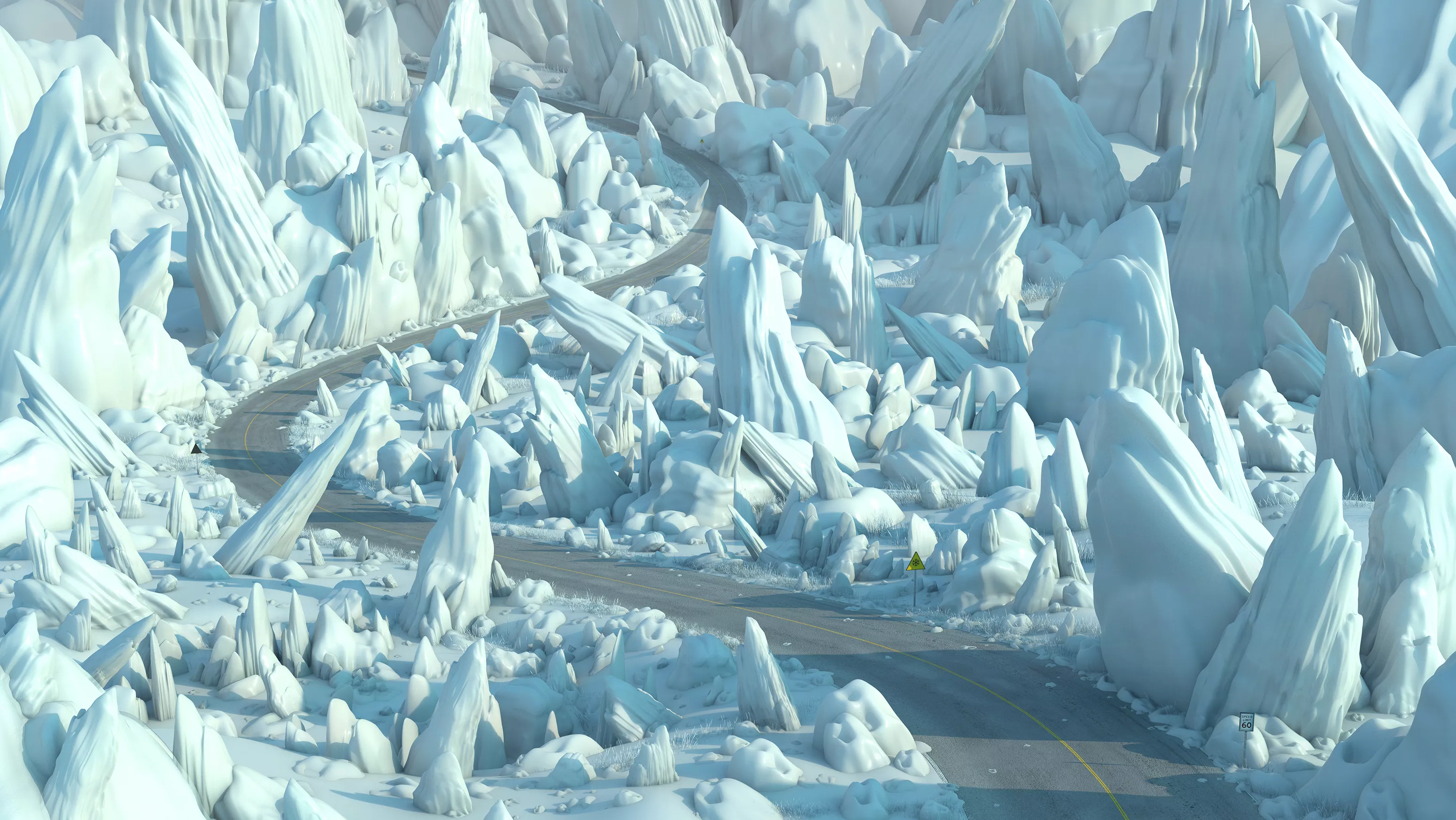 Winter Iceberg Road Environment 3D model
