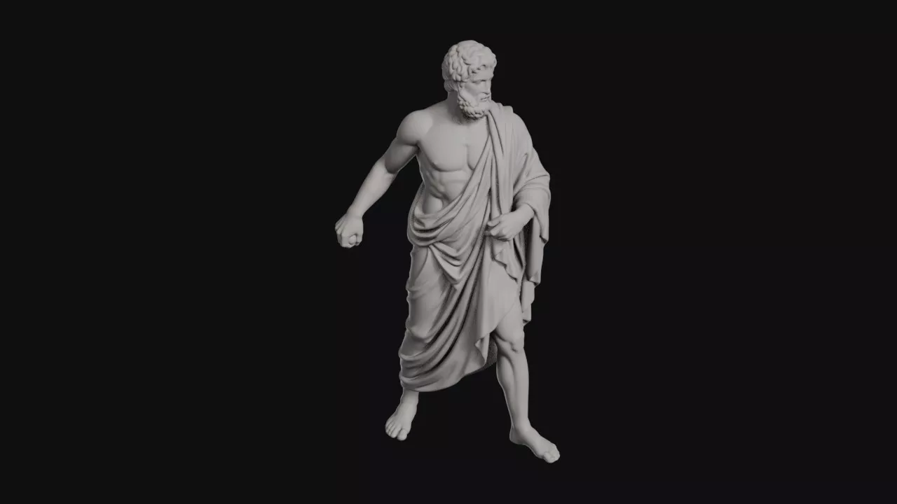 Nemesis Bearded Figure With Clenched Fist And Heavy Robe 3D print model