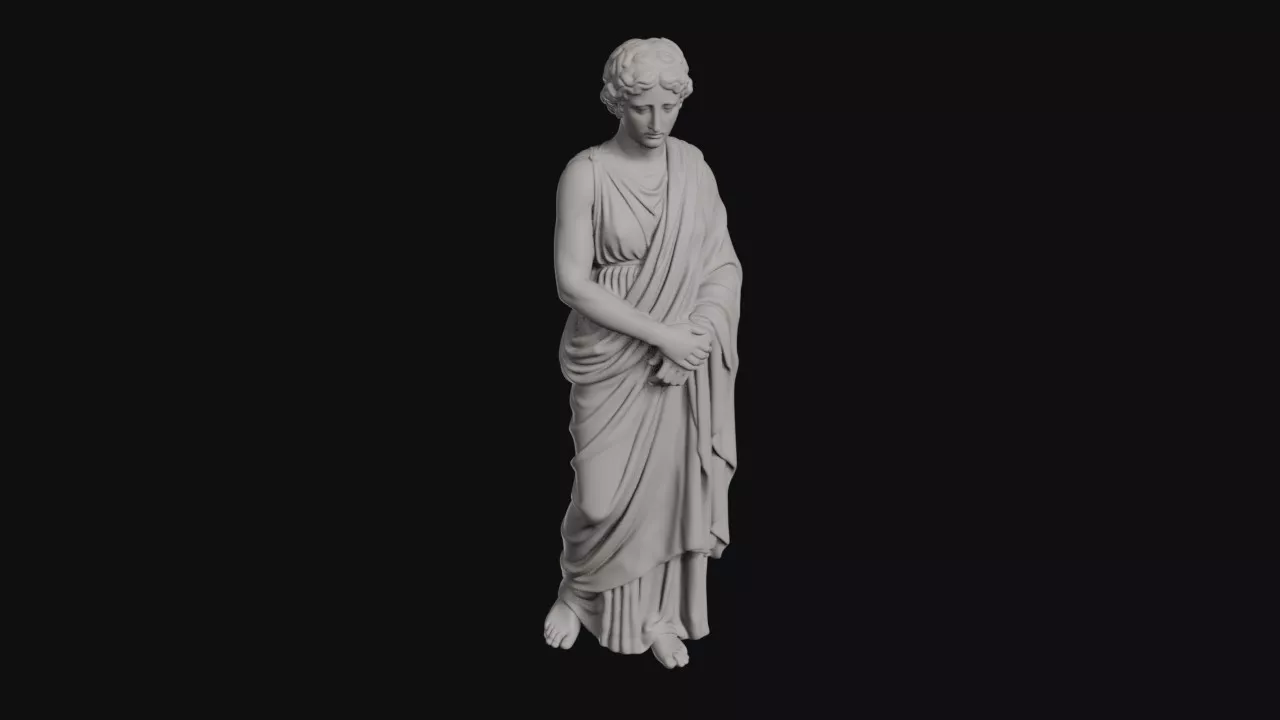 Hestia Mourning Goddess With Clasped Hands Draped Gown Statue 3D print model