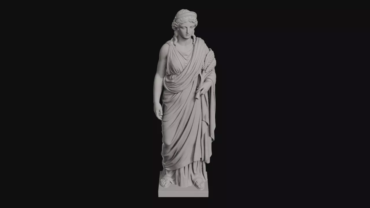 Demeter Draped Goddess Holding Wheat Sheaf Statue 3D print model