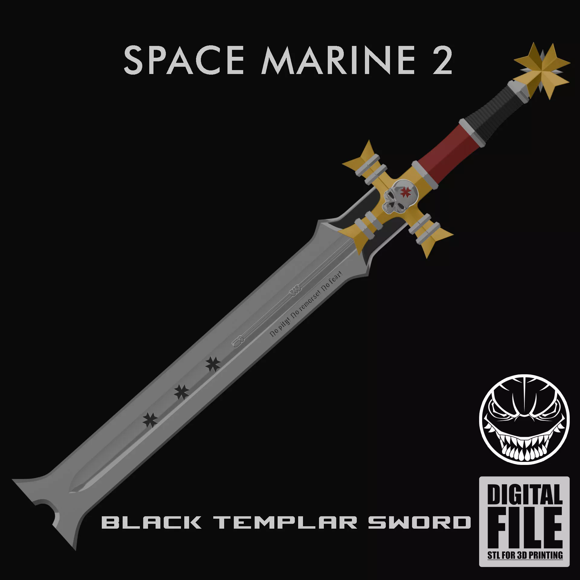 BLACK TEMPLAR SWORD - SPACE MARINE 2 3D print model