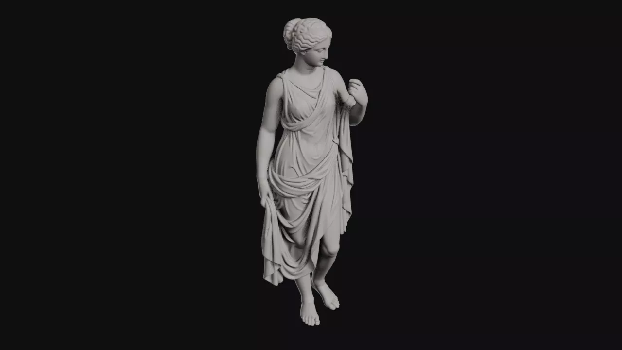 Aphrodite Contrapposto Goddess With Raised Hand And Drapery 3D print model
