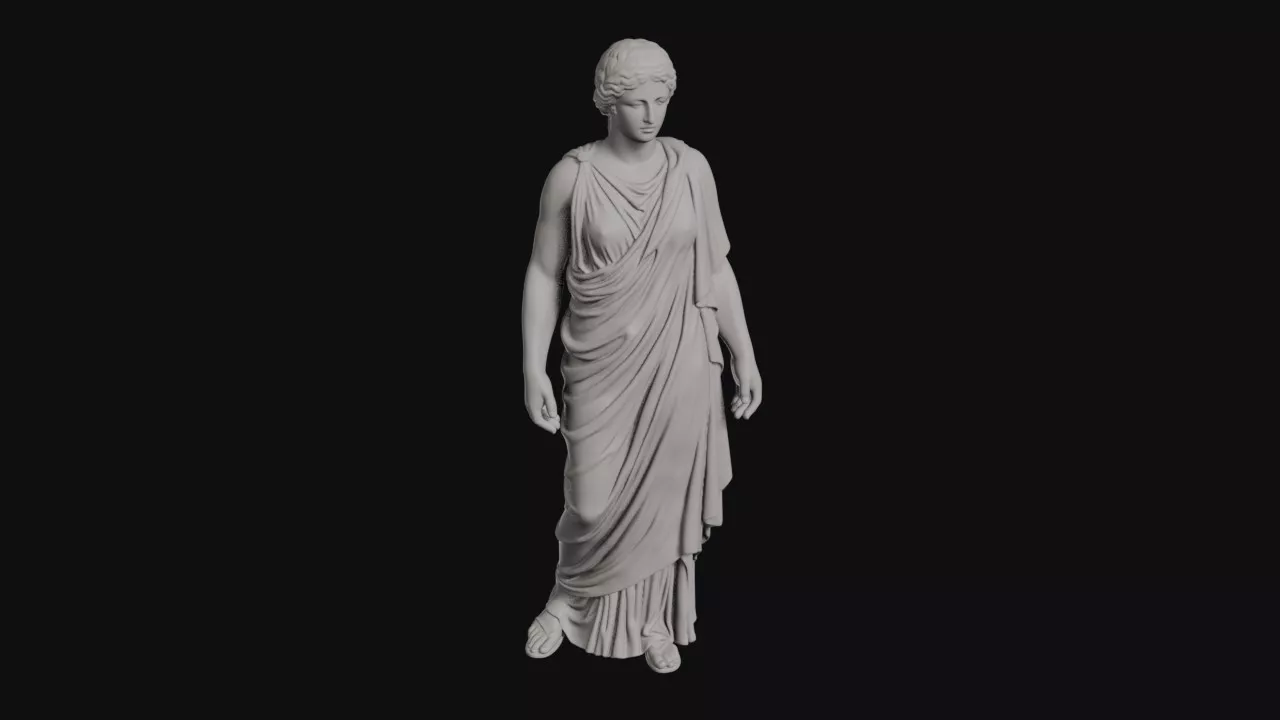 Athena Standing Robed Goddess In Full Length Himation 3D print model