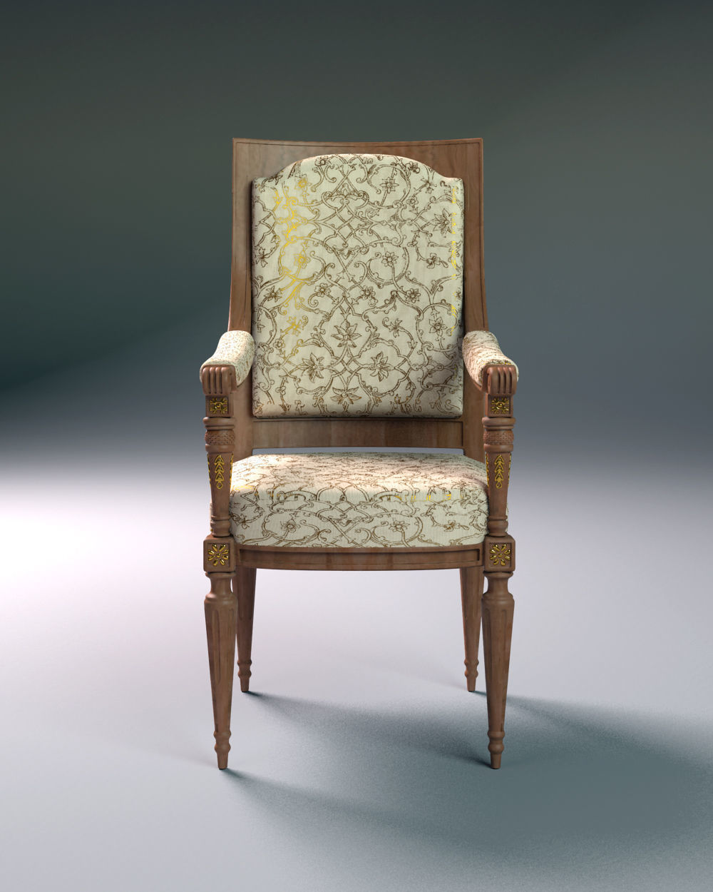 Royal Chair Low-poly 3D model_2