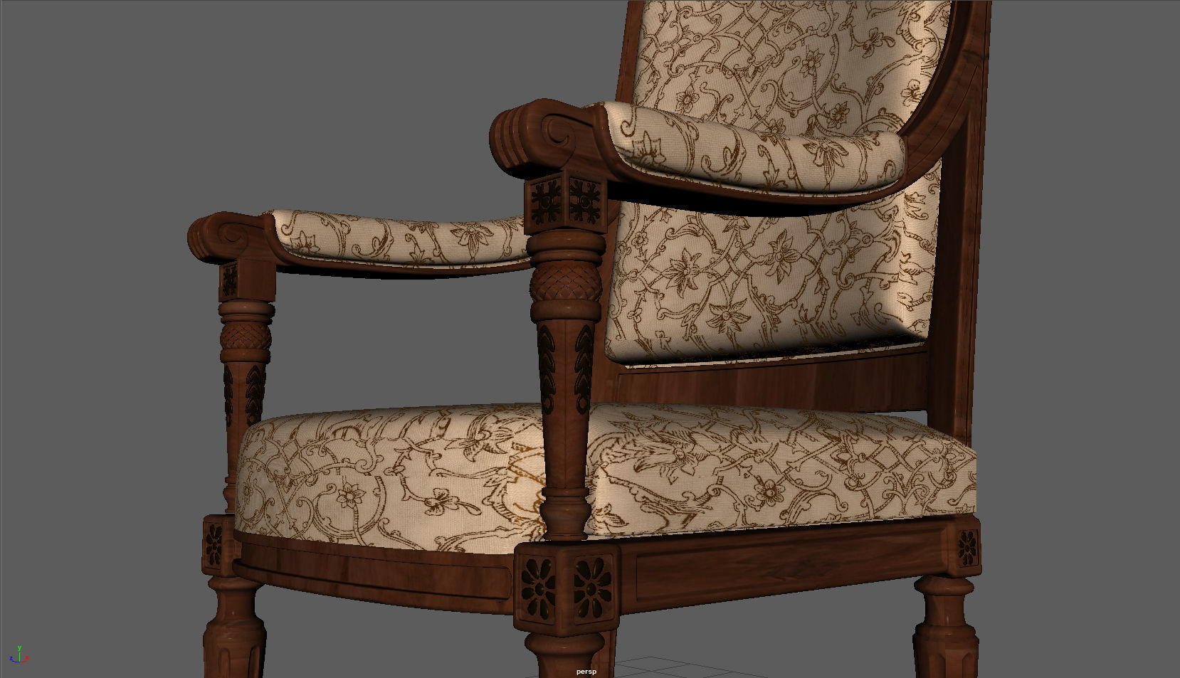 Royal Chair Low-poly 3D model_5