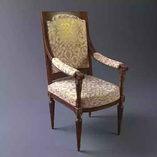 Royal Chair Low-poly 3D model