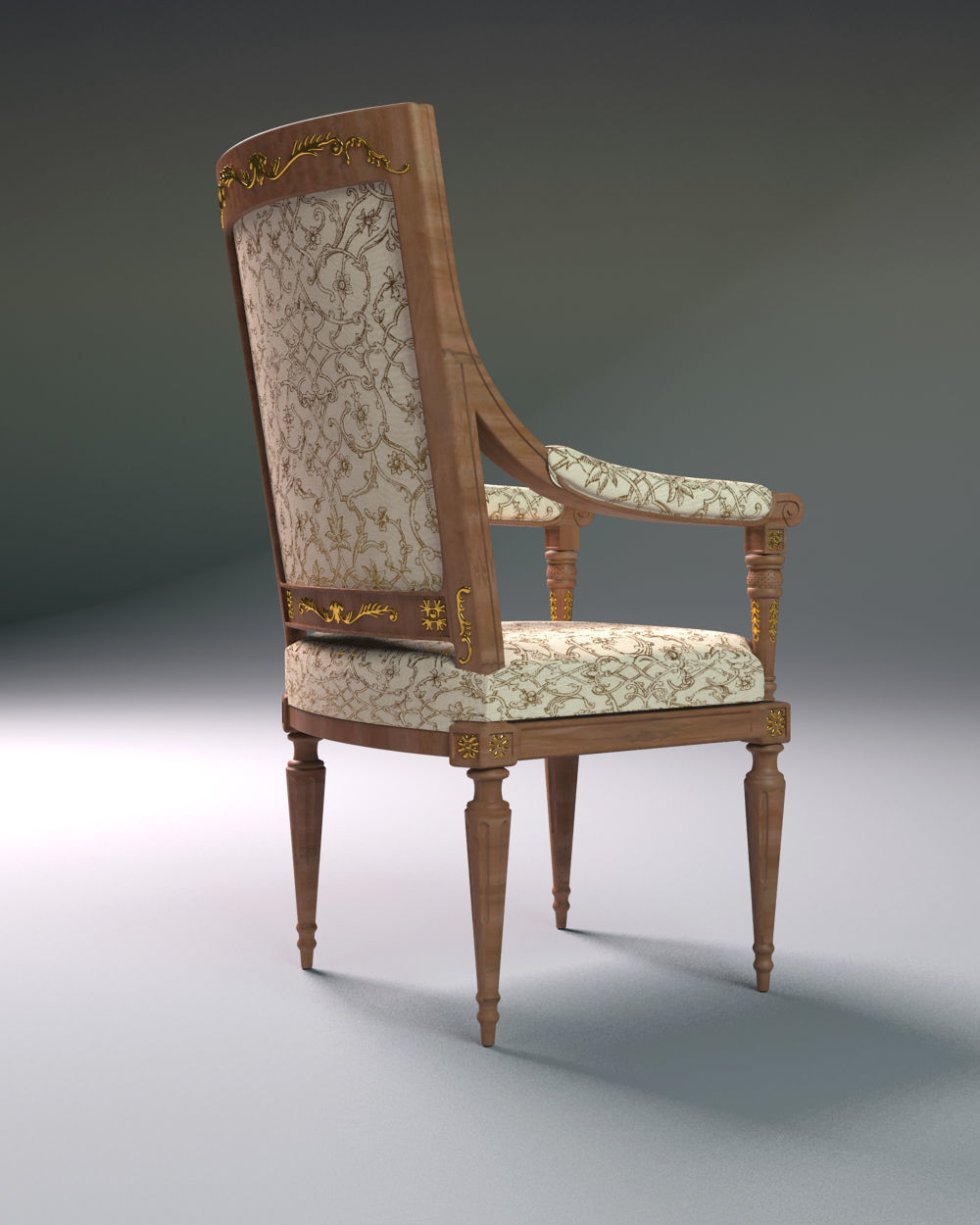 Royal Chair Low-poly 3D model_1