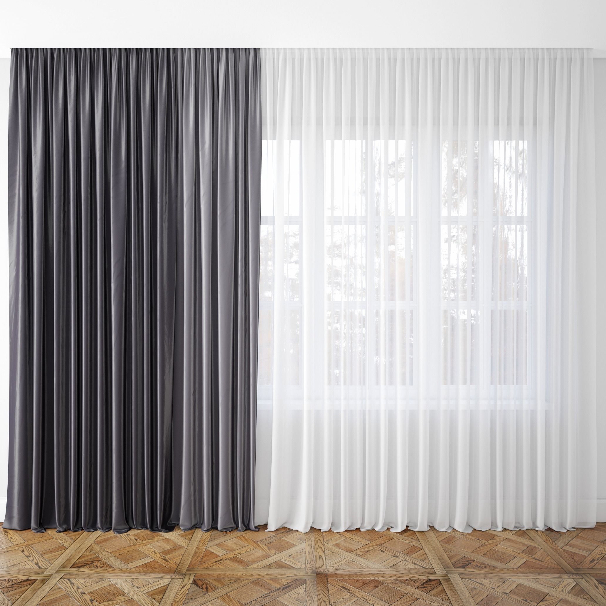 Curtain 3D model_0