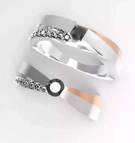  X shape  motive engagement ring