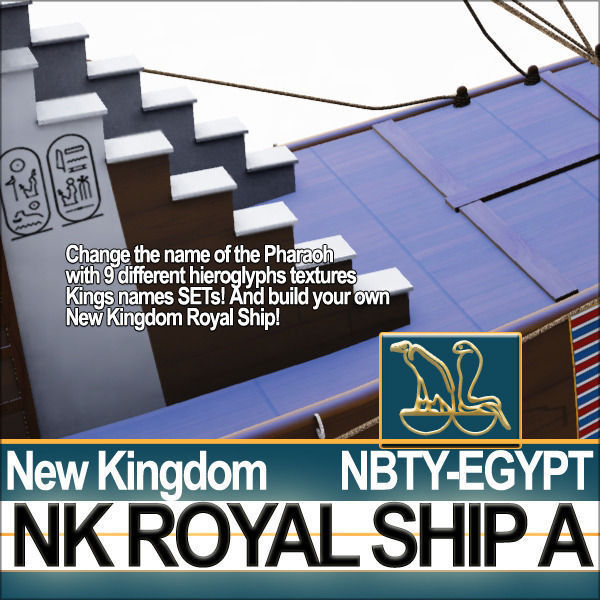 Ancient Egypt Pharaoh Royal Ship New Kingdom 3D model_9