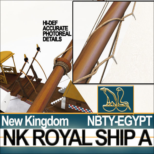 Ancient Egypt Pharaoh Royal Ship New Kingdom 3D model_6