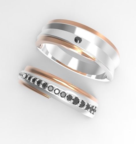 Two colors engagement ring 3D print model
