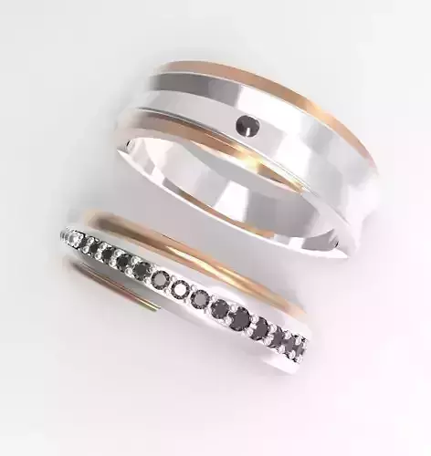 Two colors engagement ring