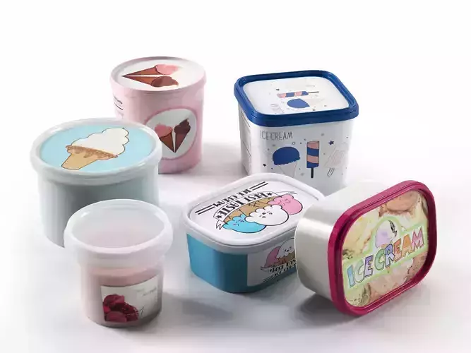 Ice Cream in Containers 3D model