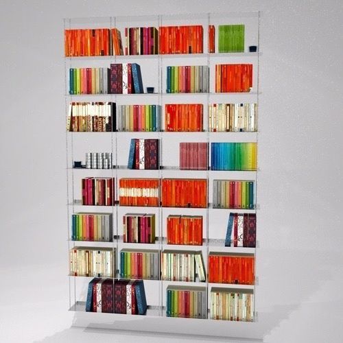 slimline bookcase with books h200 w132 d15 Low-poly 3D model