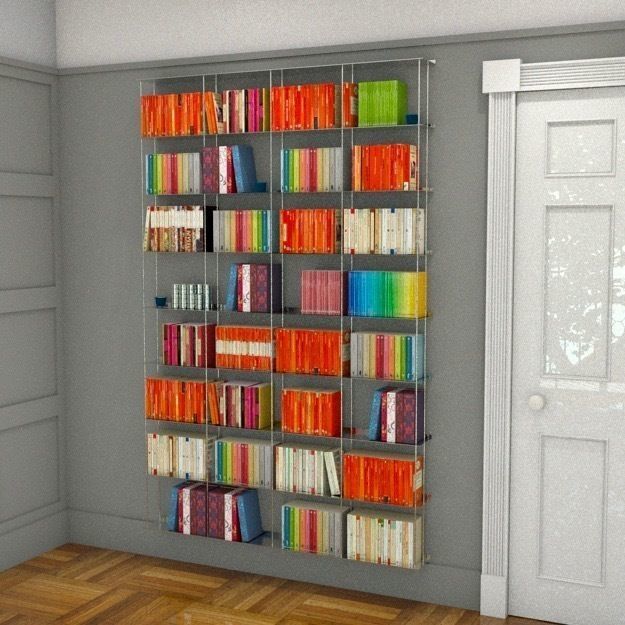 slimline bookcase with books h200 w132 d15 Low-poly 3D model_8