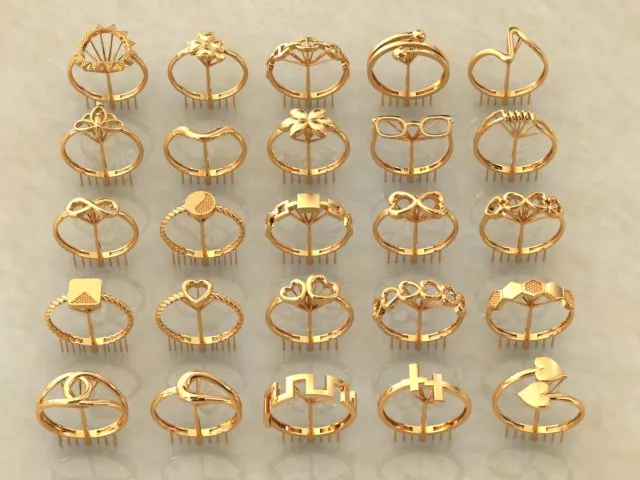 50 Lightweight Ring Models Pack 3 Jewelry 3D Print Collection 3D print model