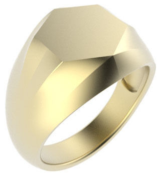 Hexagonal Shaped Gents Signet Ring - UK Size V 3D print model