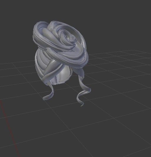 Flower Female hair style 3d rigged 3D model  3D model_4