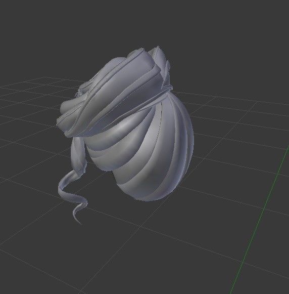 Flower Female hair style 3d rigged 3D model  3D model_3