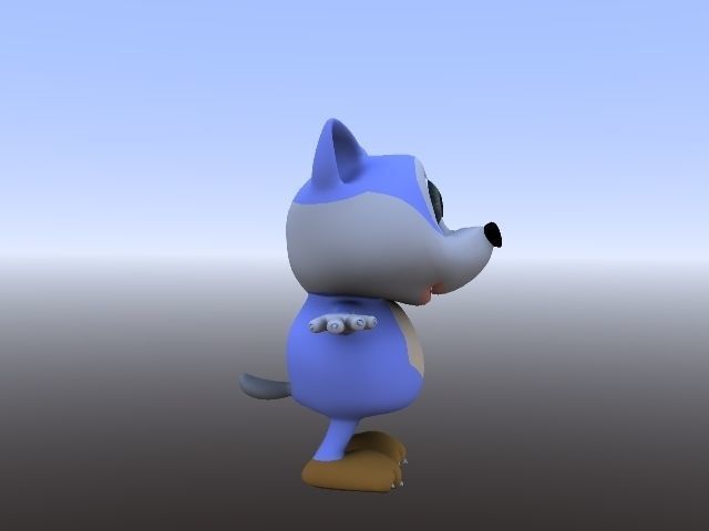 WOLVE cartoon  Low-poly 3D model_6