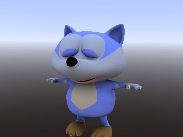 WOLVE cartoon  Low-poly 3D model_9