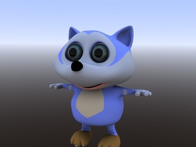 WOLVE cartoon  Low-poly 3D model_12