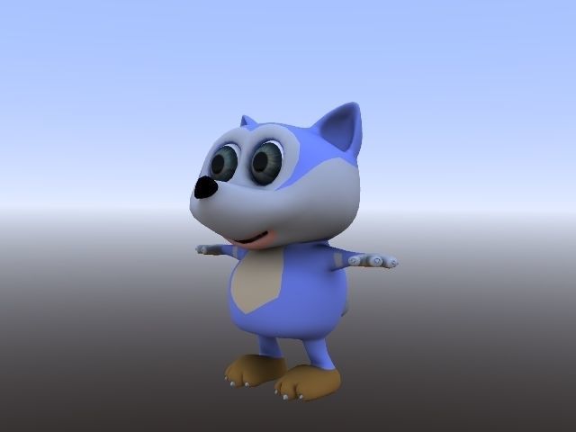 WOLVE cartoon  Low-poly 3D model_1