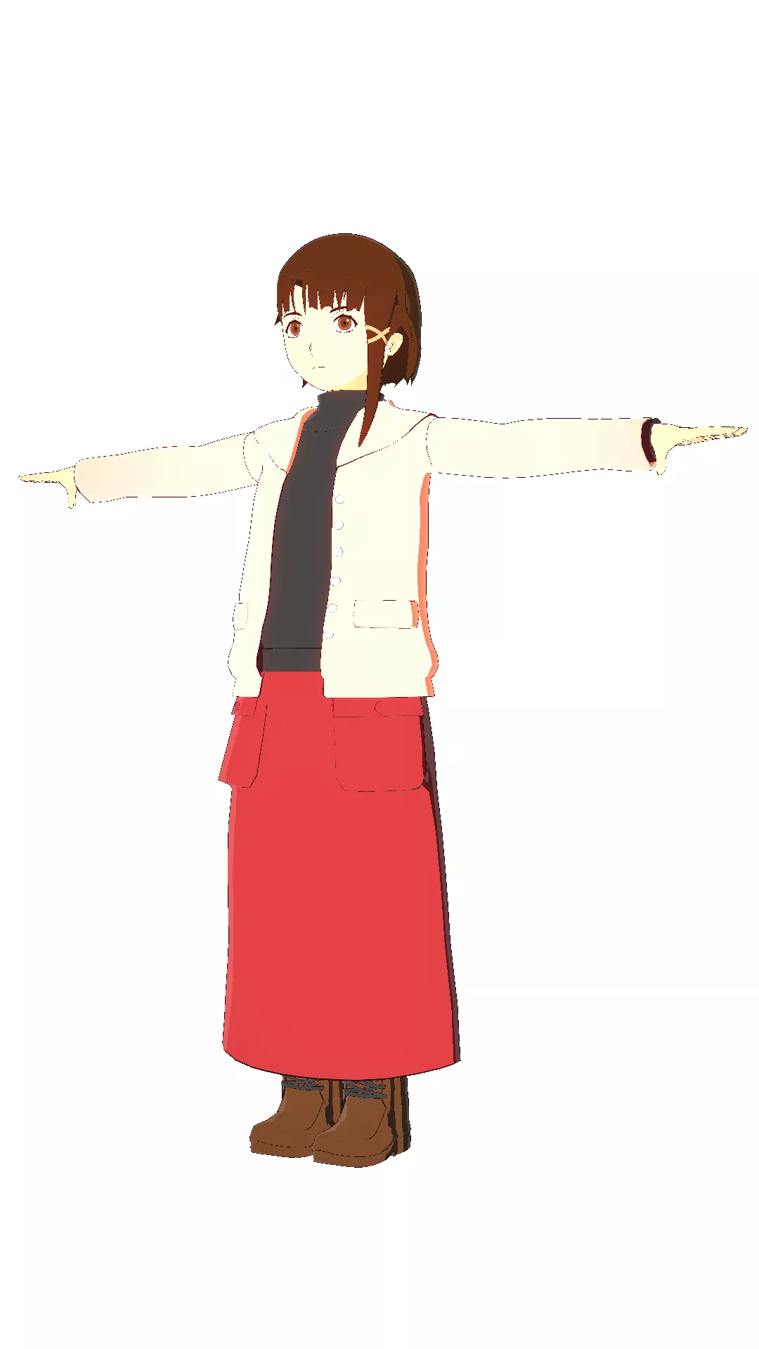 Iwakura Lain Model and Rig Free low-poly 3D model