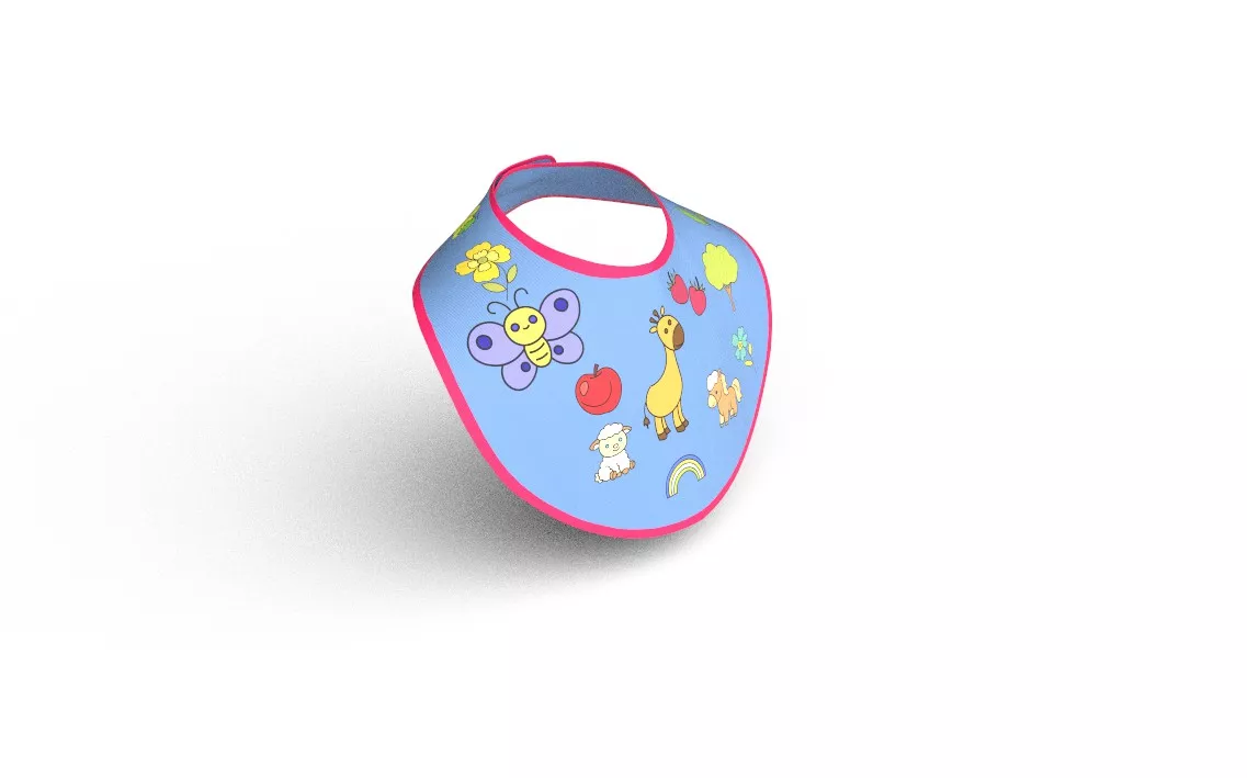 Baby Bib M01 Low-poly 3D model