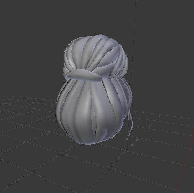 Imis Female hair style 3d rigged 3D model  Low-poly 3D model_4