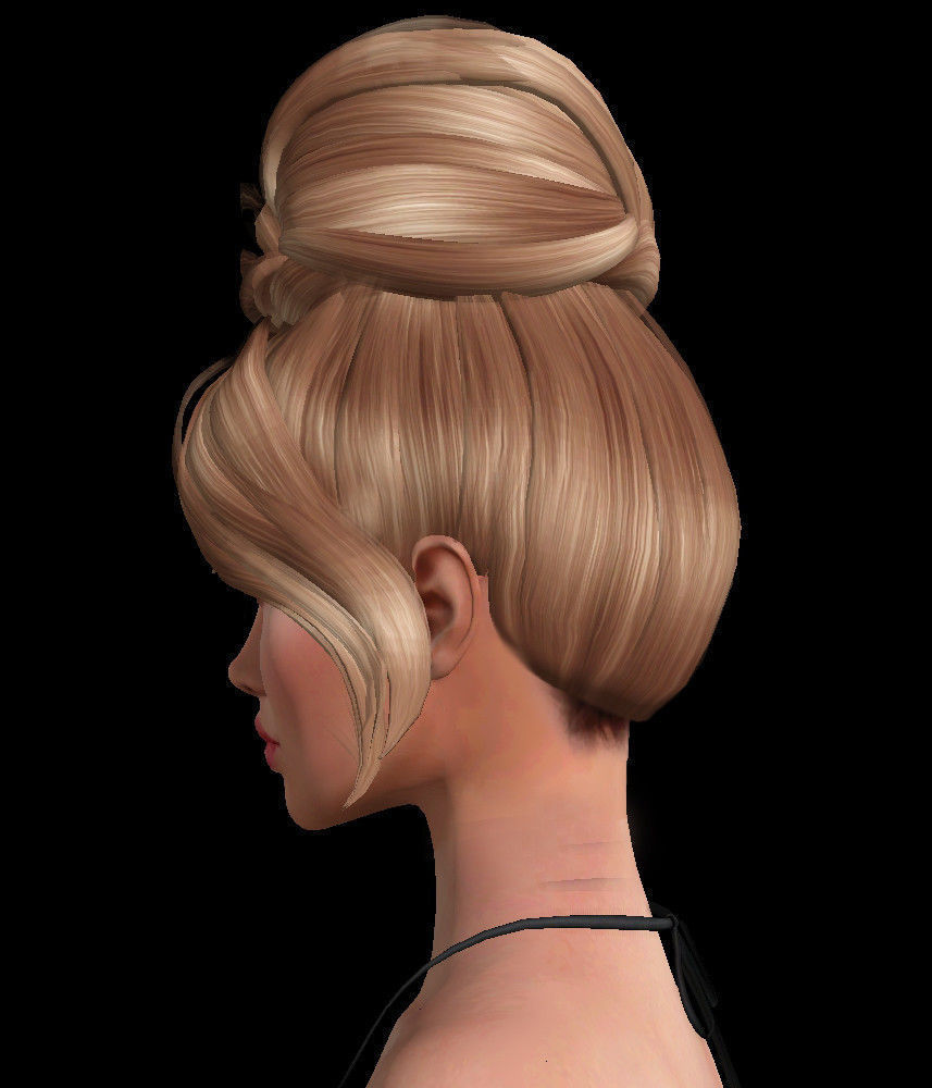 Imis Female hair style 3d rigged 3D model  Low-poly 3D model_2