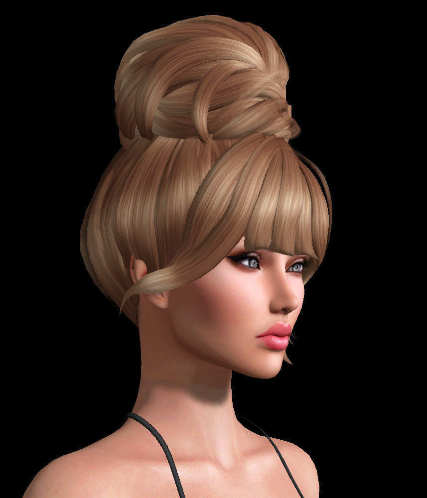 Imis Female hair style 3d rigged 3D model  Low-poly 3D model_1