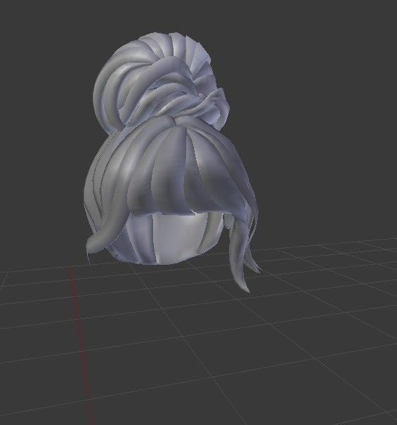 Imis Female hair style 3d rigged 3D model  Low-poly 3D model_3