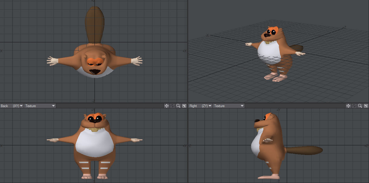 Beaver cartoon Low-poly 3D model_5
