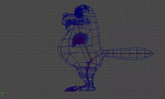 Beaver cartoon Low-poly 3D model_0