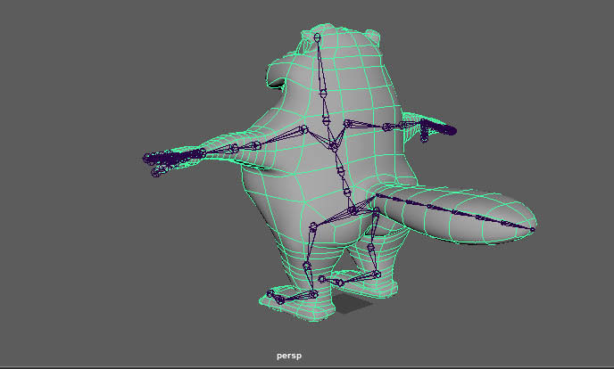 Beaver cartoon Low-poly 3D model_3